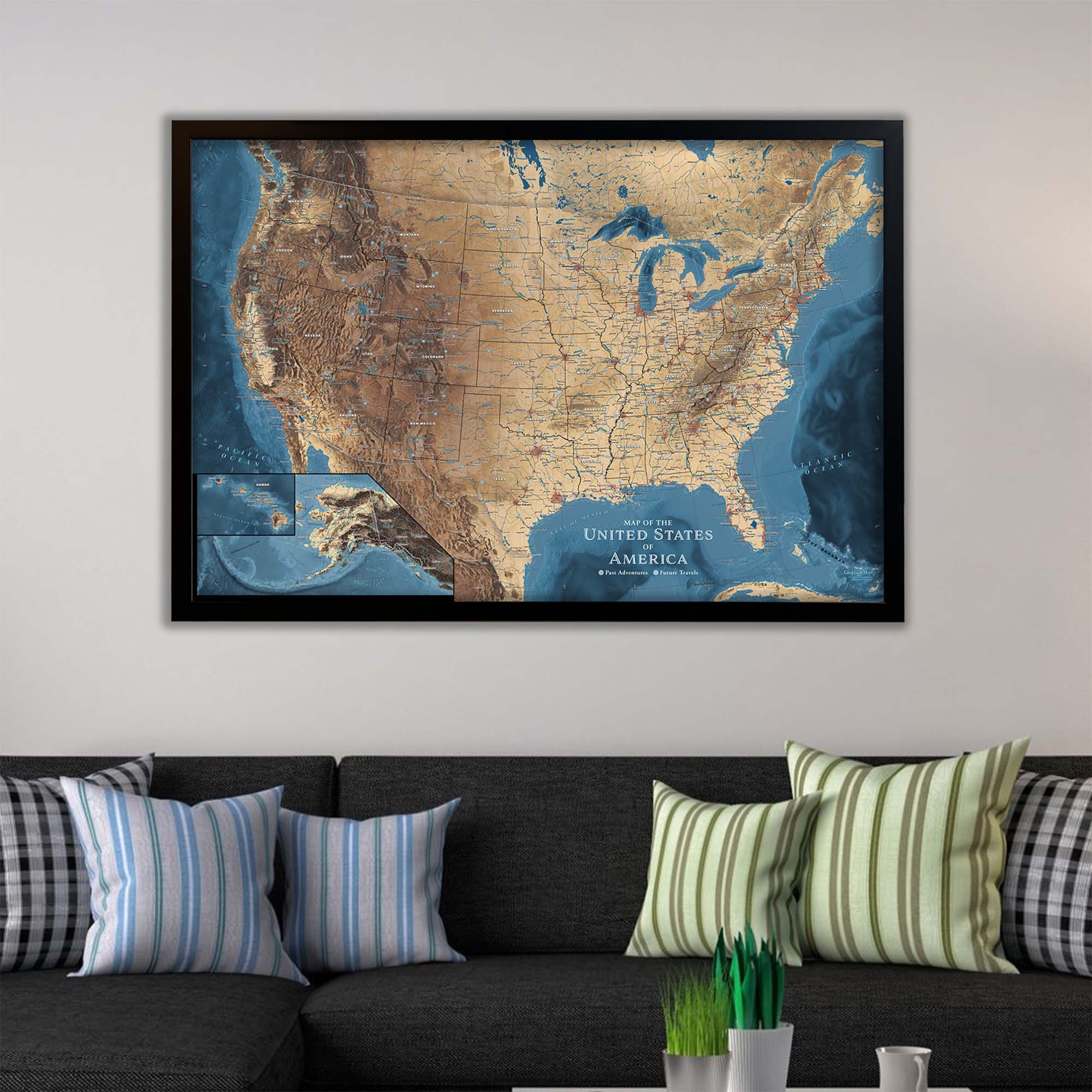 Large elevation map of USA