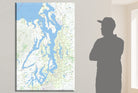 map of puget sound wa push pin