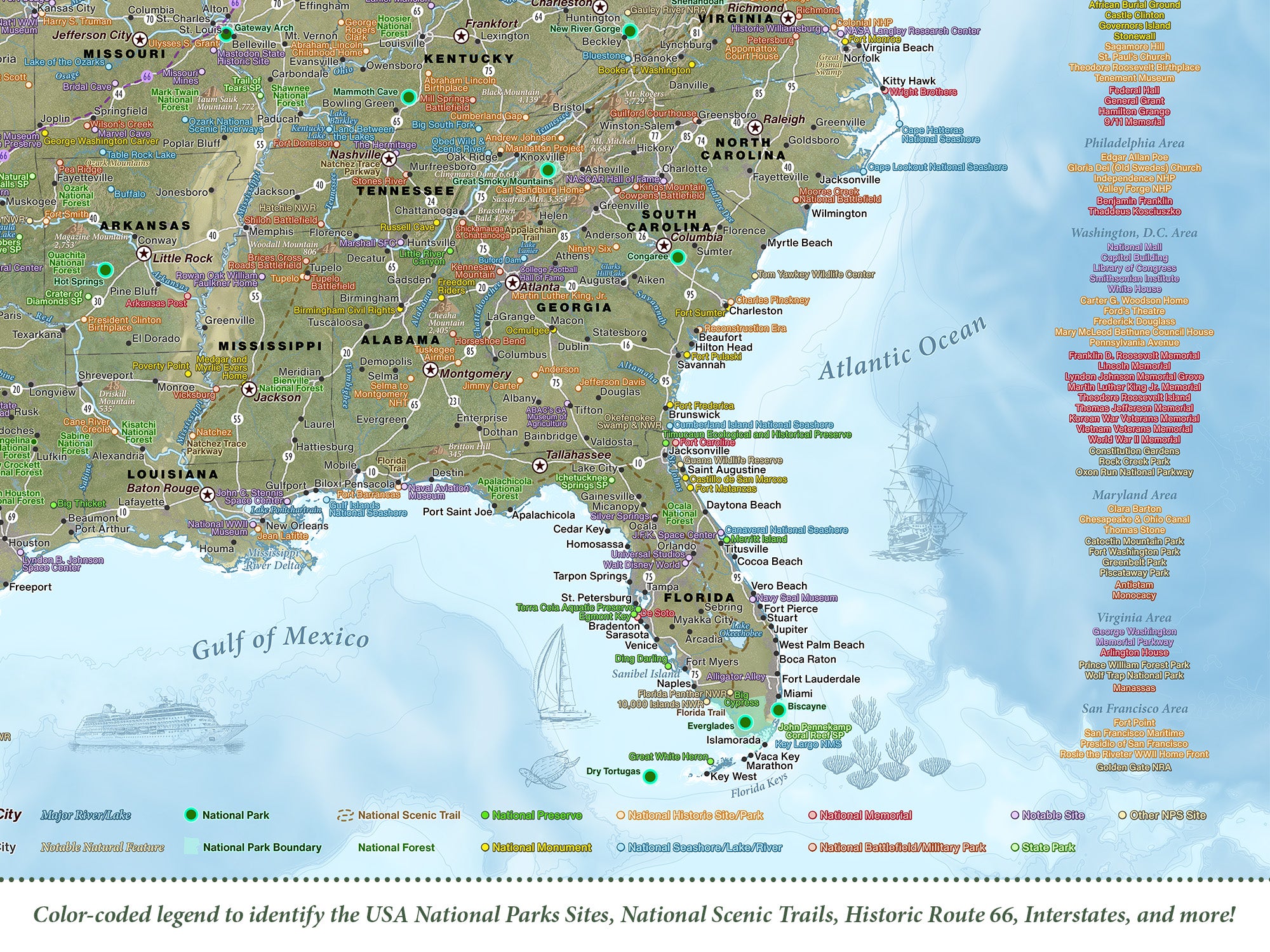 southeast usa map
