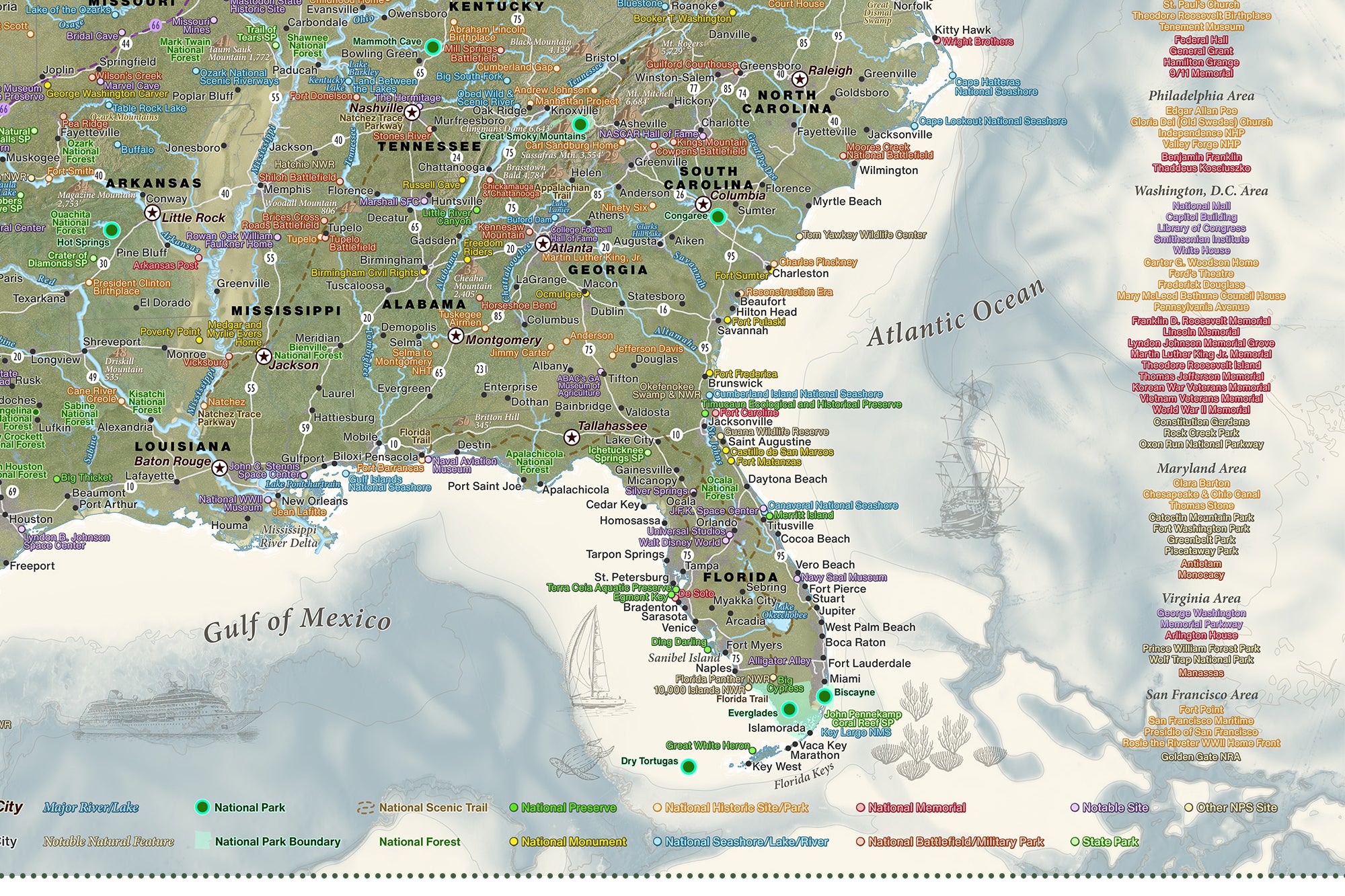 Detailed southern states
