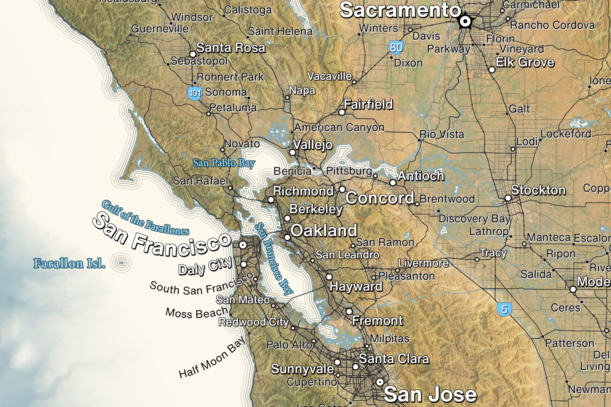 giant map of california framed