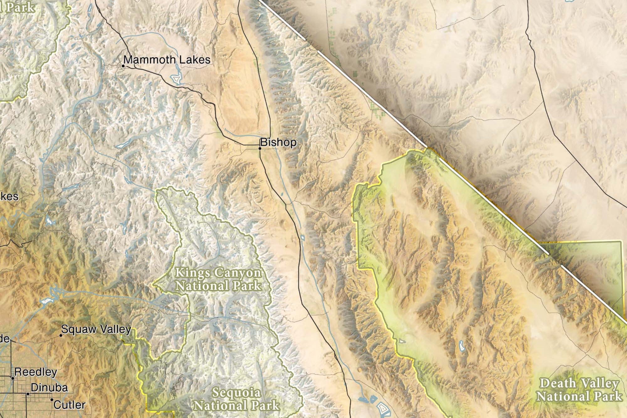 Detailed map of california wall art