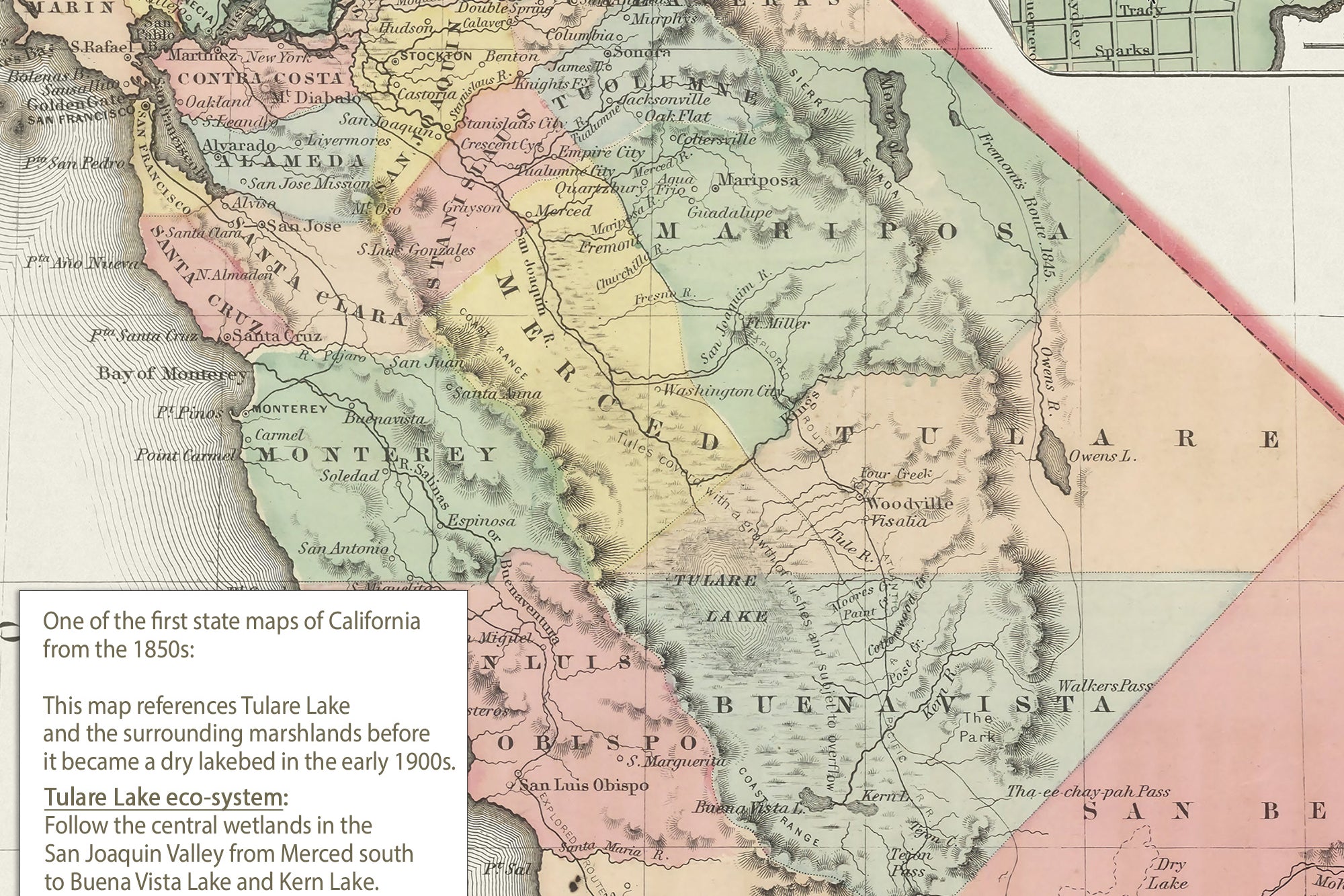 historic map of tulare lake california