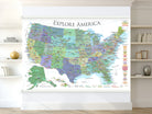 national parks map wall art