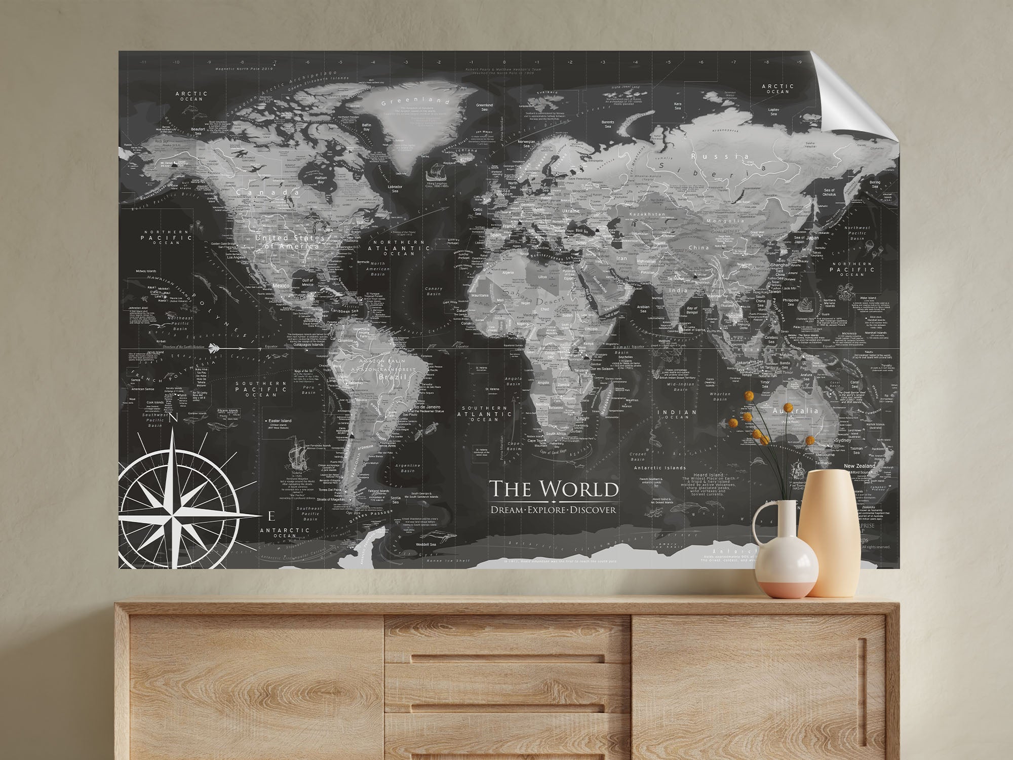 maps of the world wall art