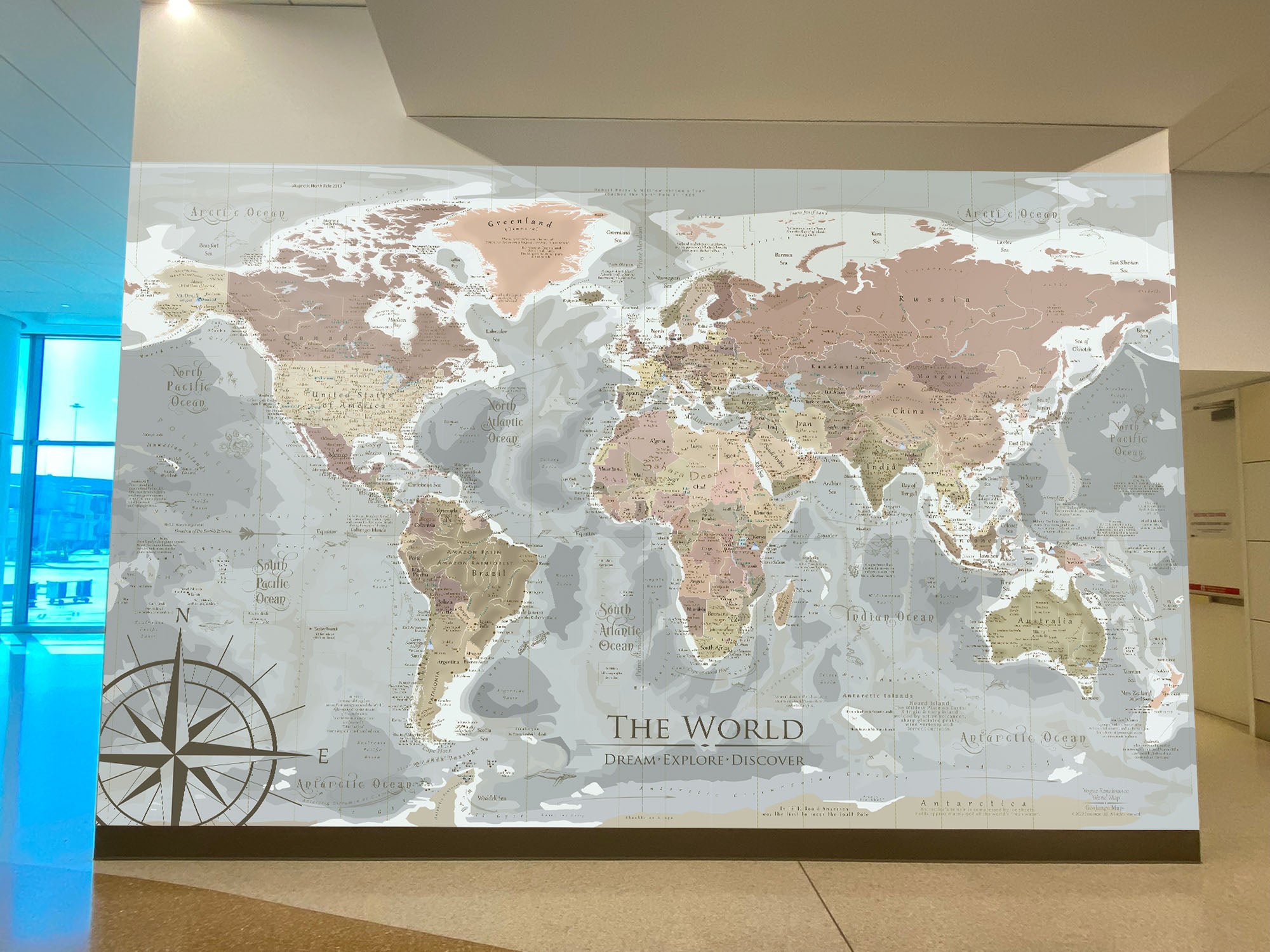 huge map of the world canvas