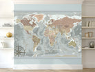 world map canvas painting