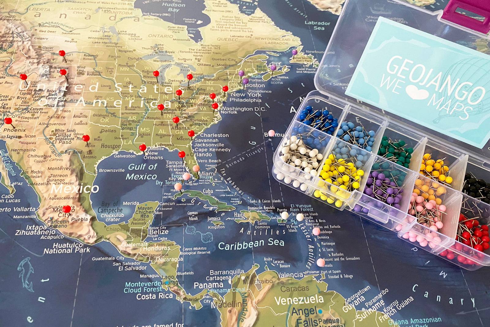 Travel Maps With Pins - Push Pin Maps Labeled for Explorers – GeoJango Maps