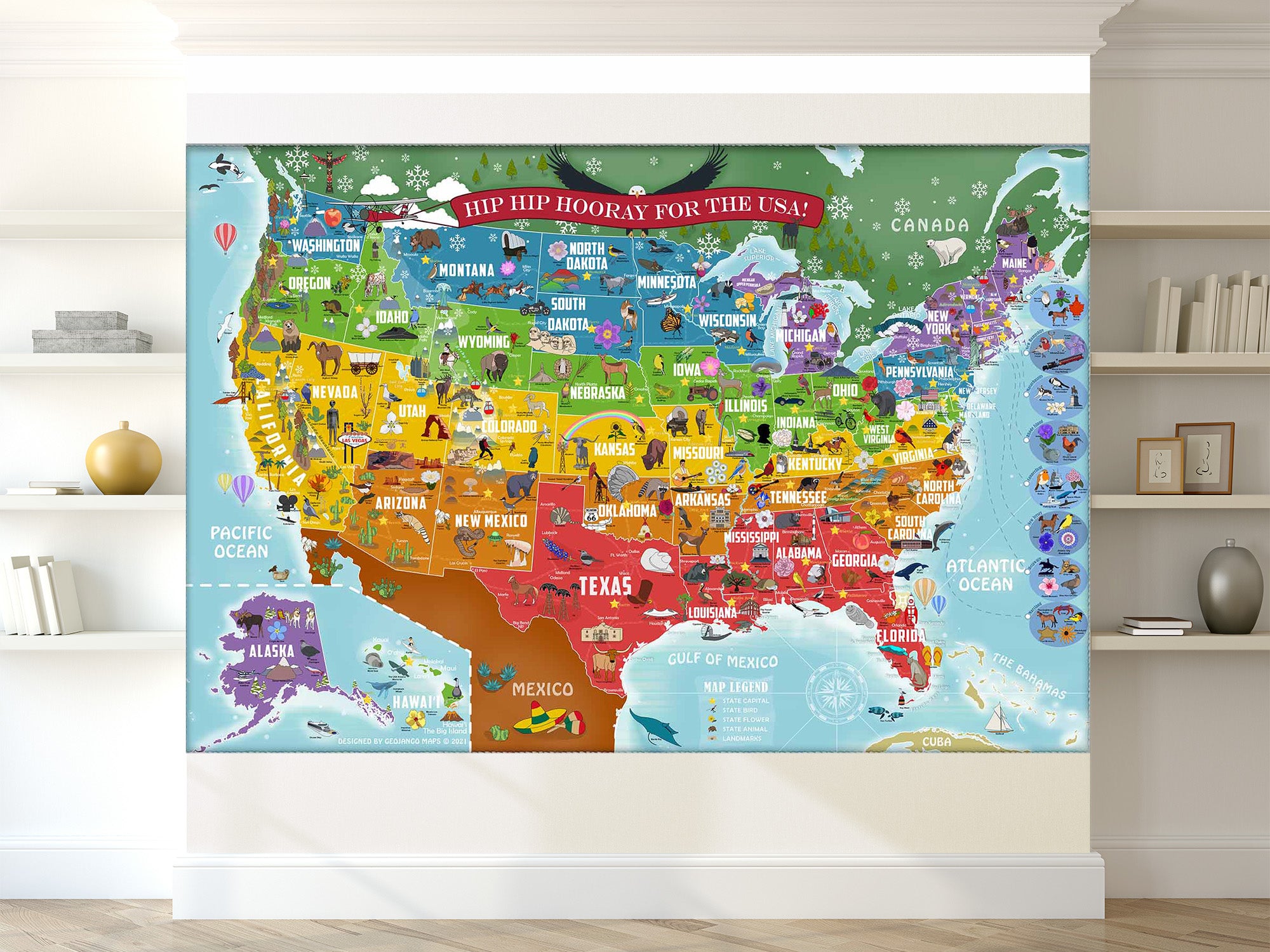 Kids USA map wallpaper
