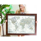 large framed world travel map