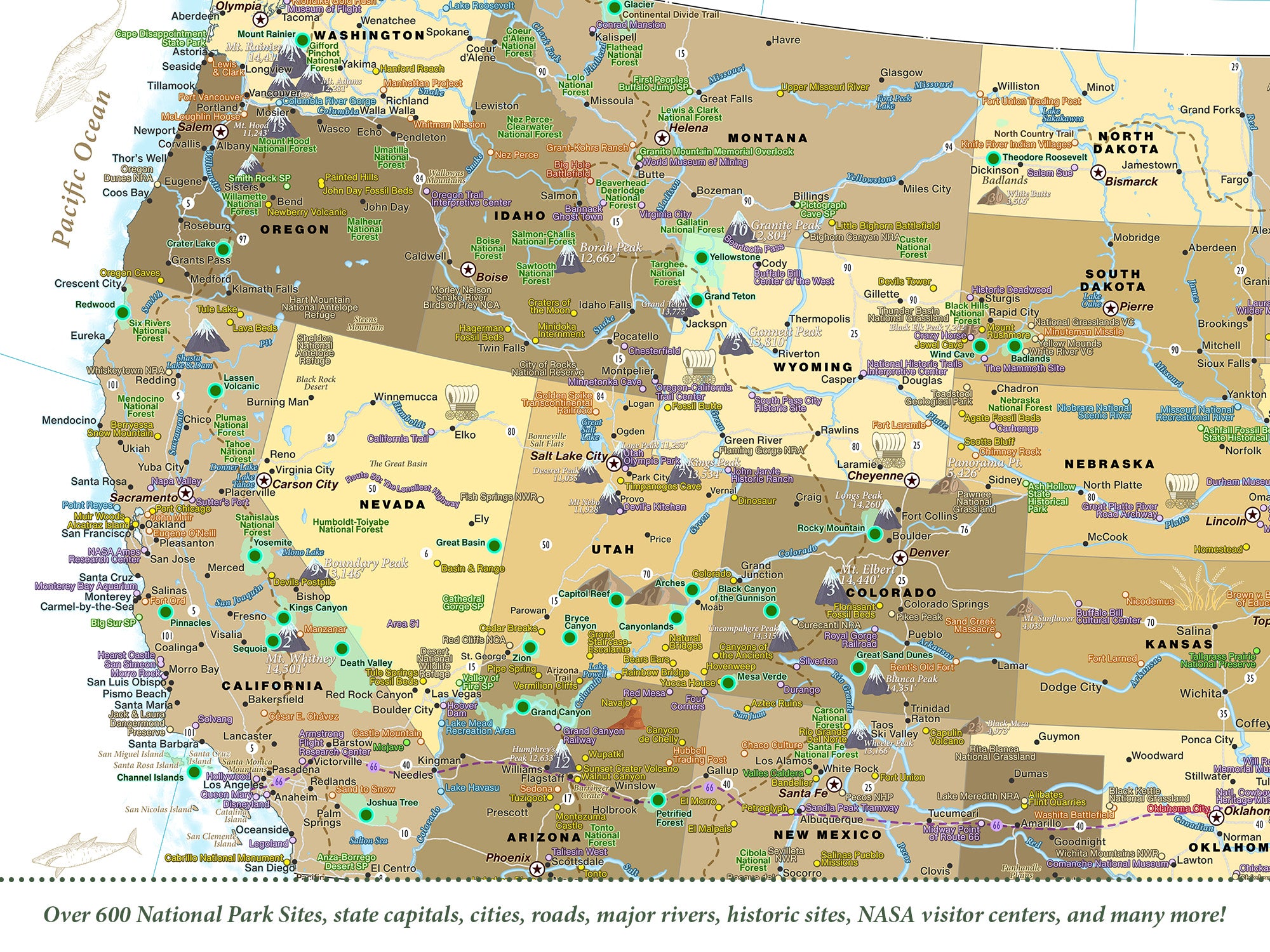 American National Parks Map - Gold Edition – GeoJango Maps