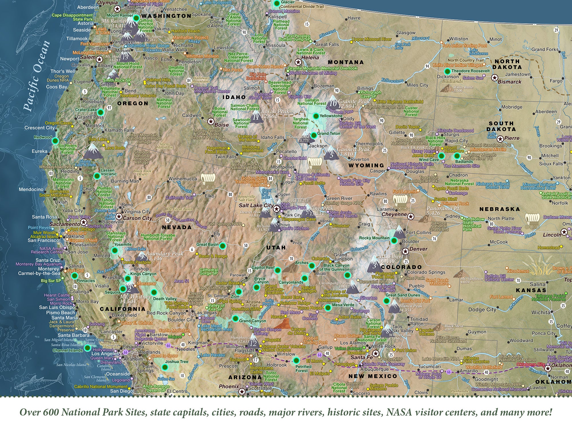 usa historical sites on a map