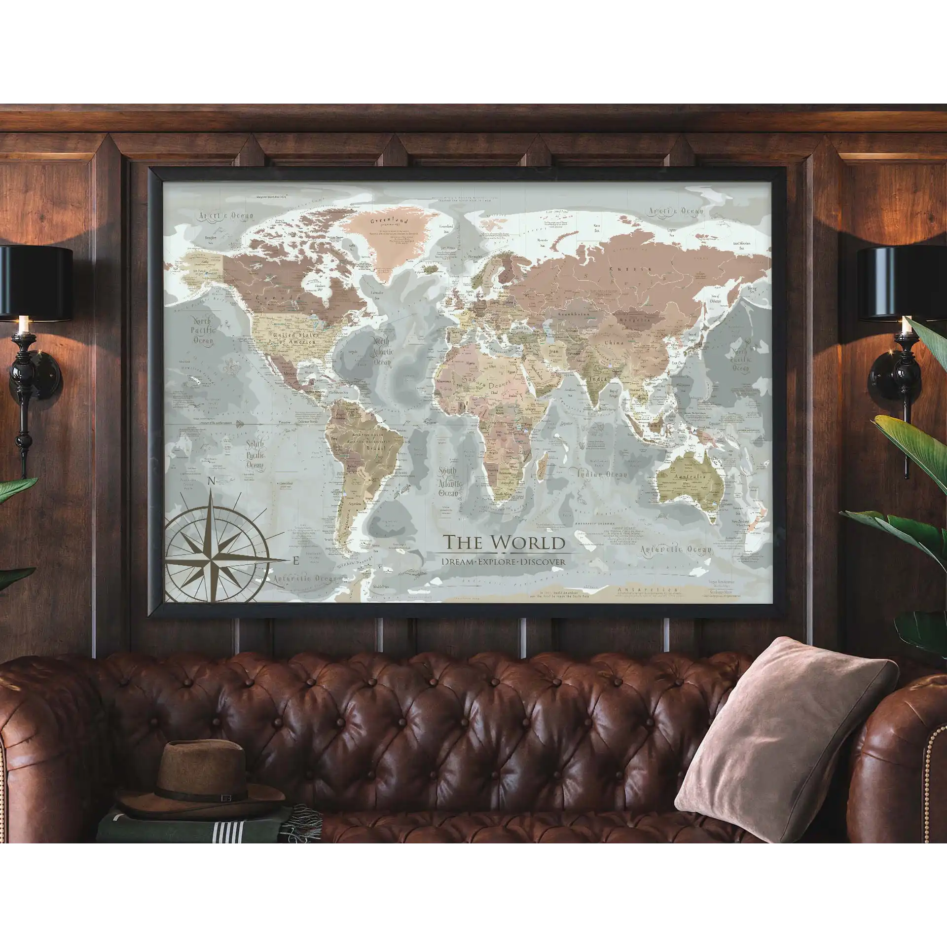 large Push Pin Travel Map