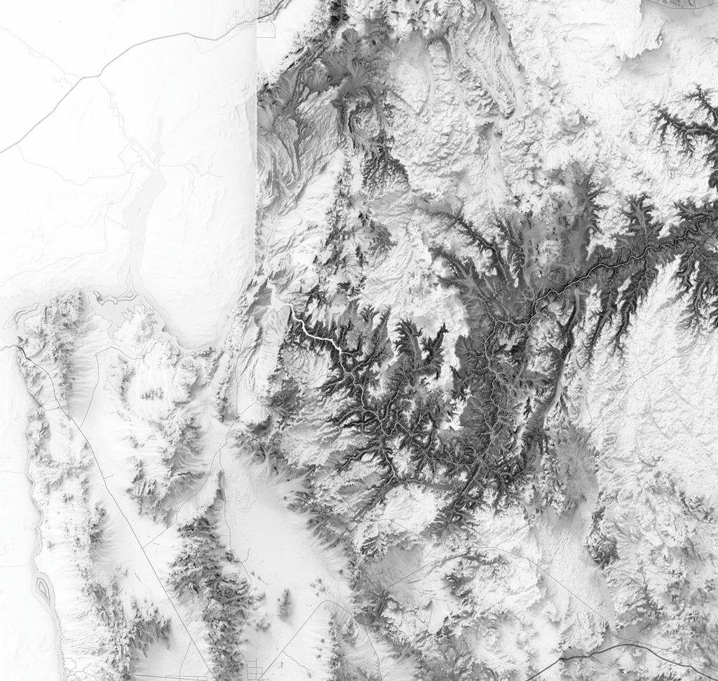 Shaded relief of the grand canyon detailed