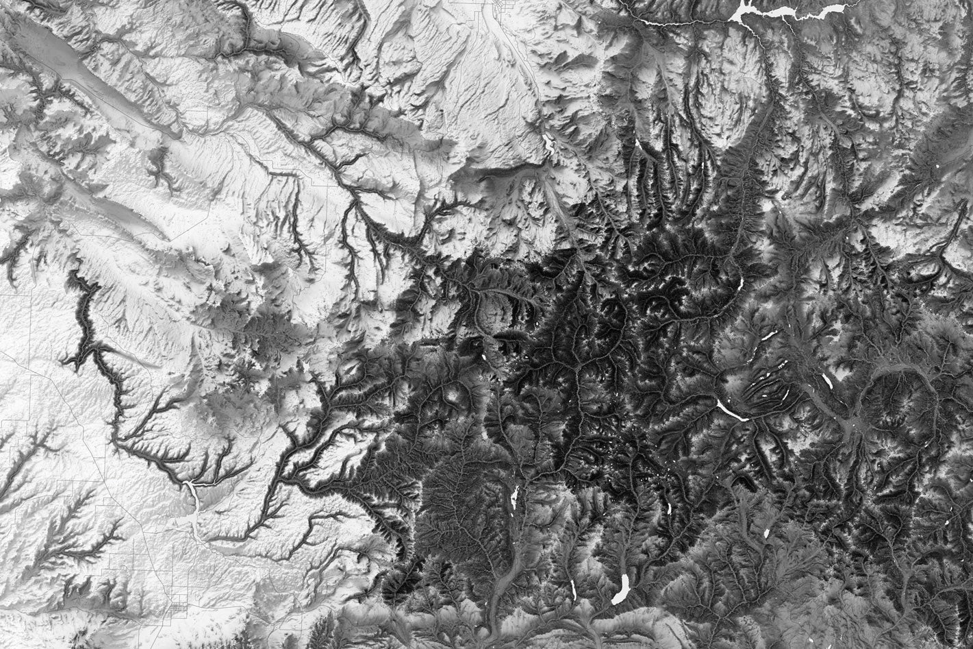 Detailed relief map of Colorado mountain ranges