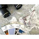 String and pins used to journal your adventures on a travel map