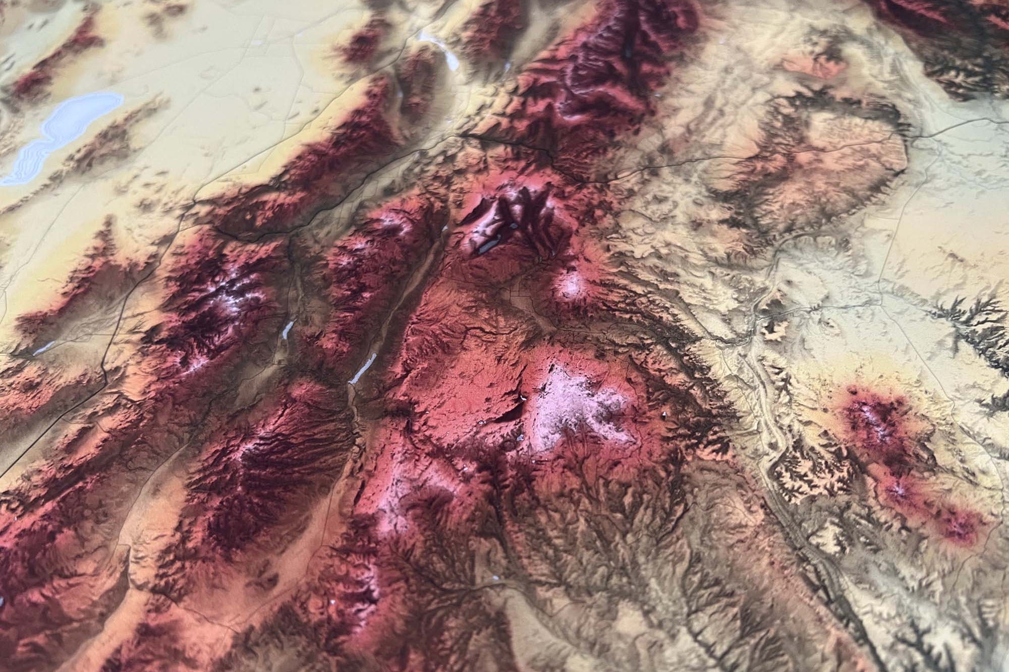 detail of shaded relief with roads