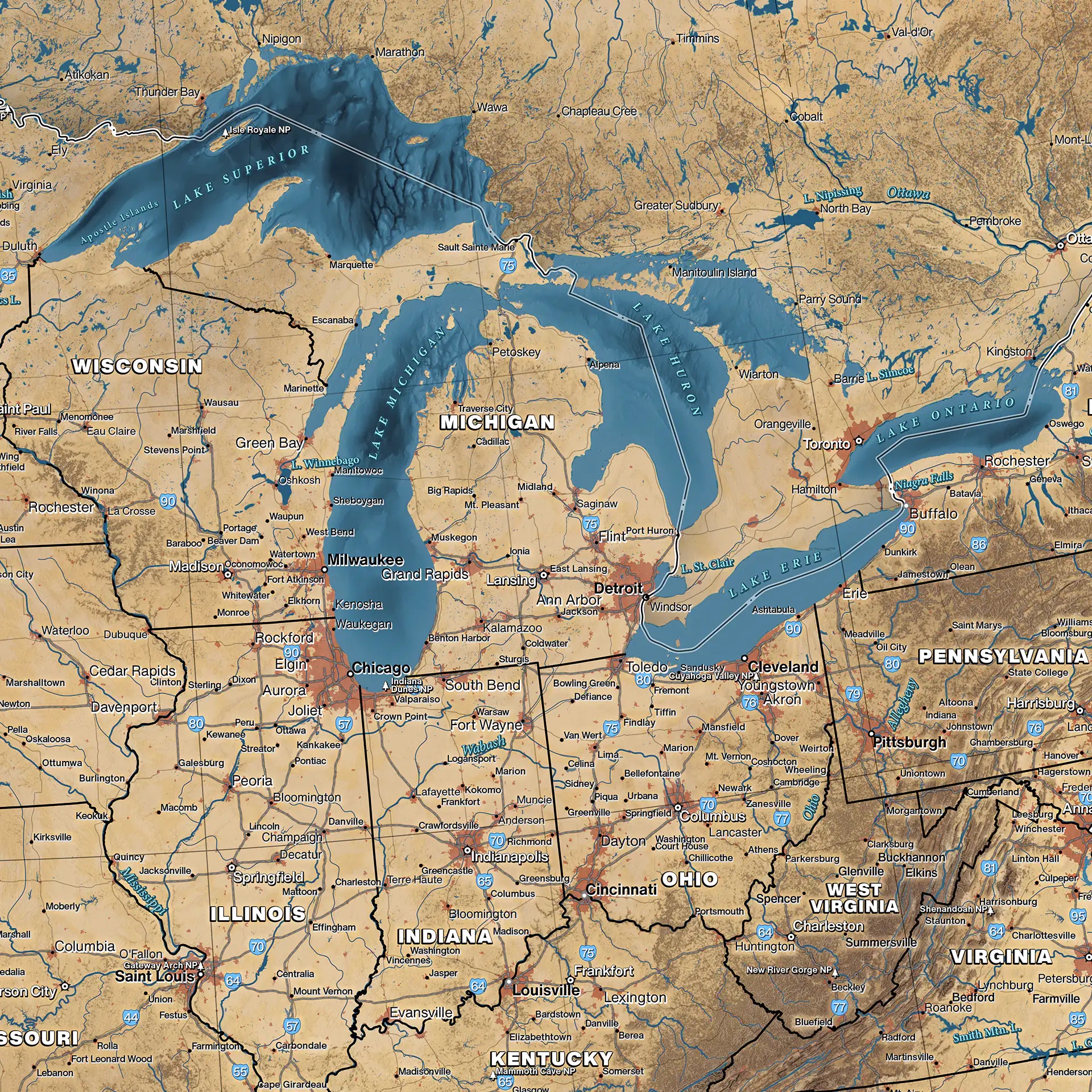 map of north america push pin