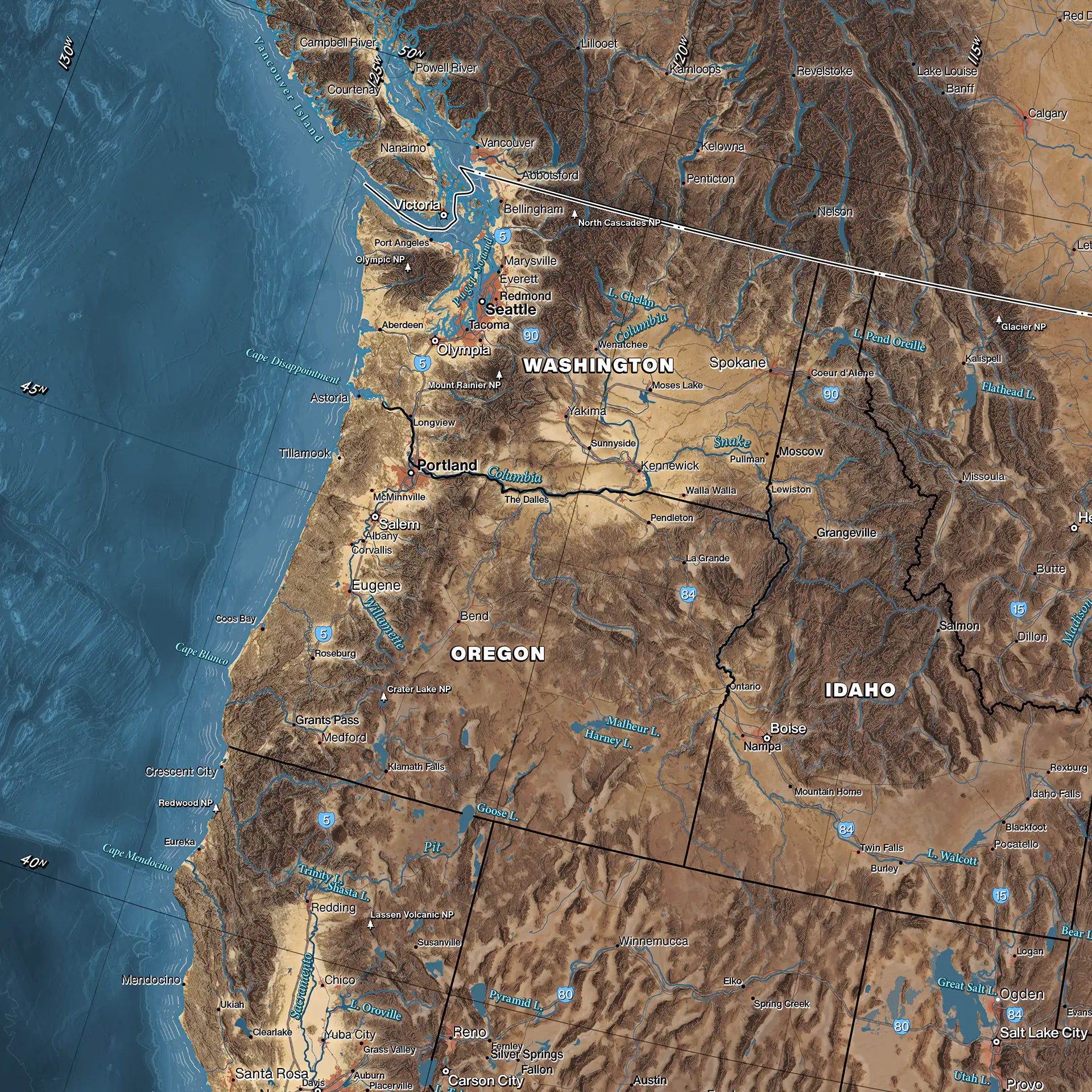 map of the northwest united states