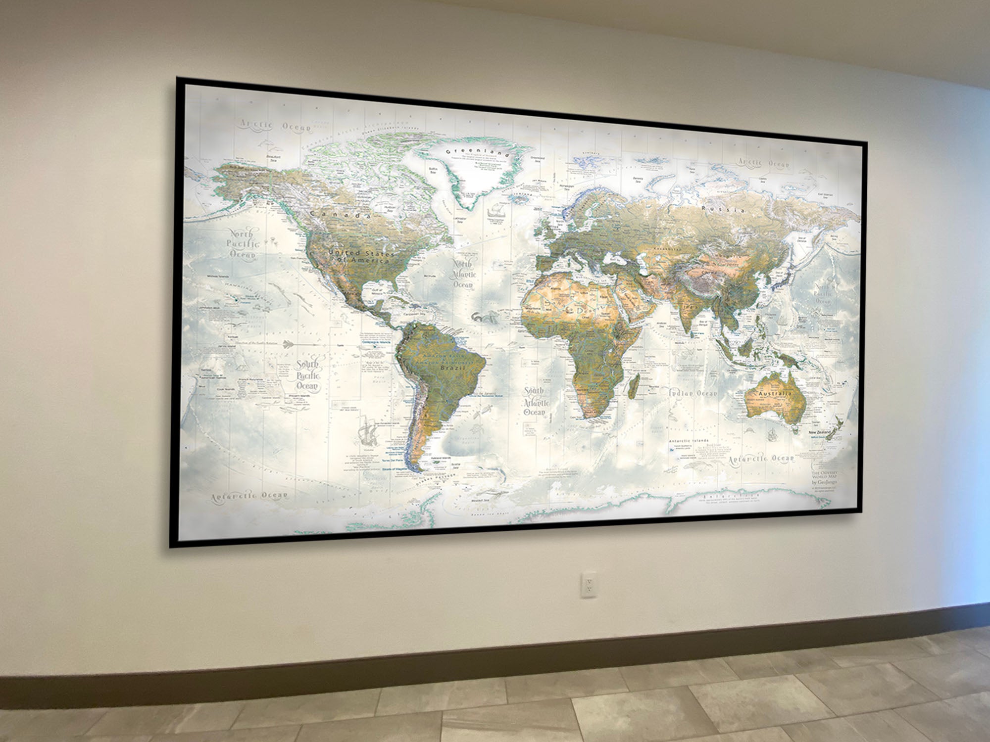 Giant Wall Map for Luxury Home or Office - Interior Design – GeoJango Maps