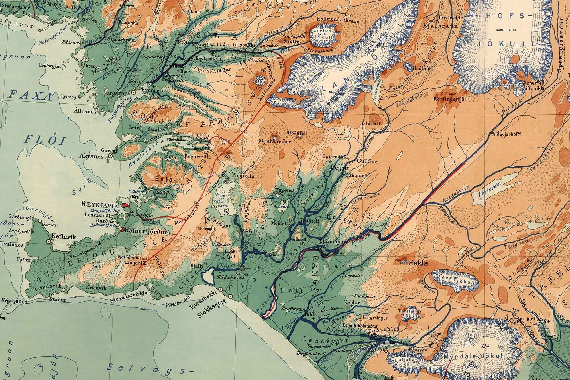 reykjavik on a map of iceland