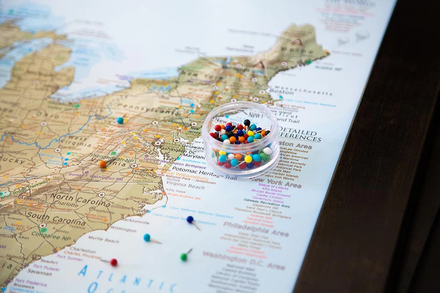 travellers world map Pinning places on a map
