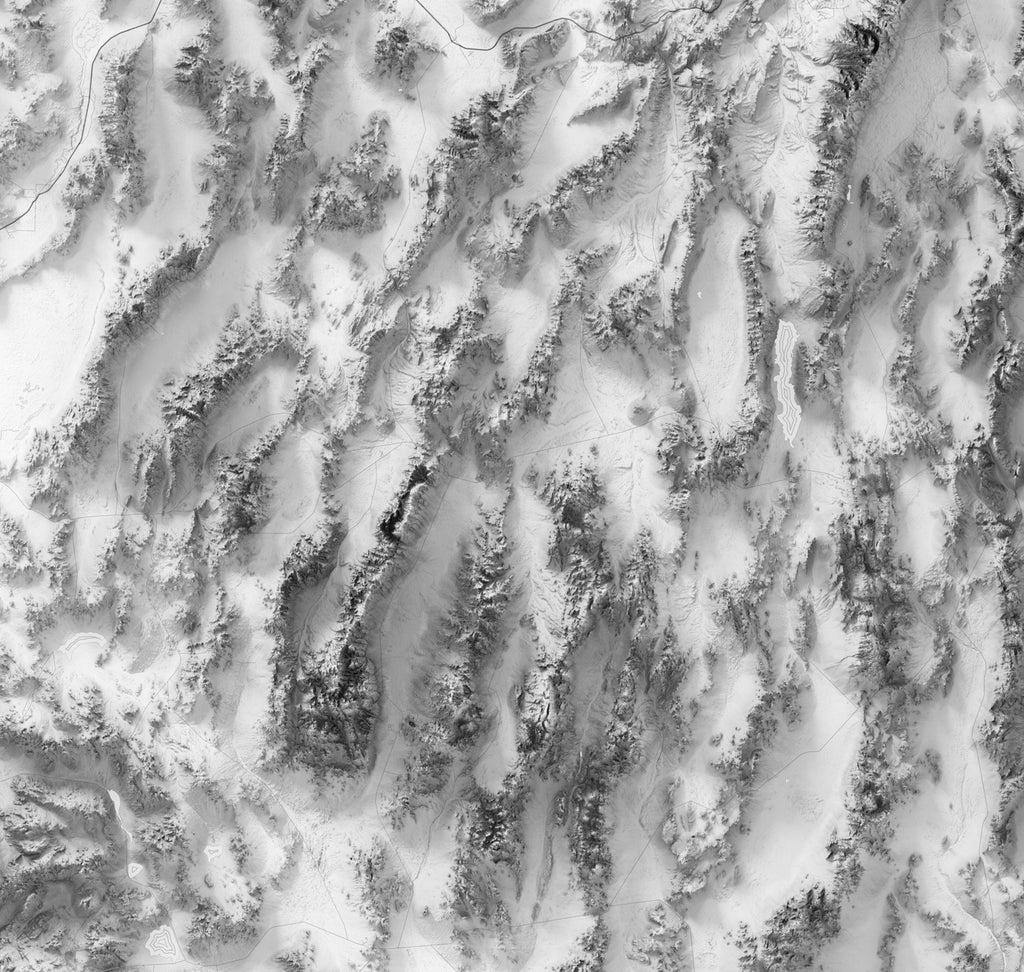 Nevada's mesmerizing Great Basin ranges in detailed shaded relief