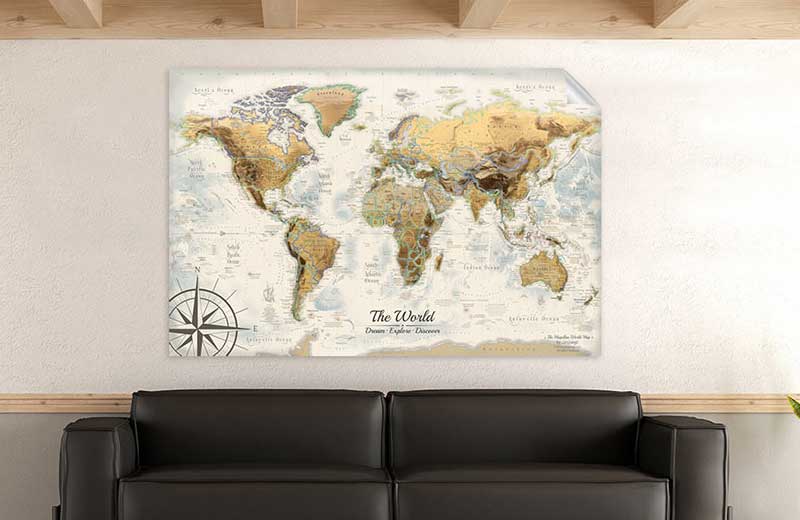 Giant professional World Map wallpaper