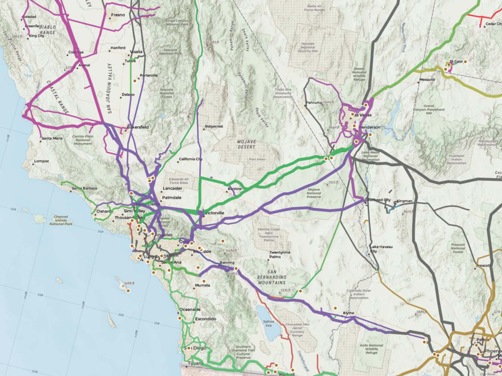 US Power Grid Map - Southern California Detail
