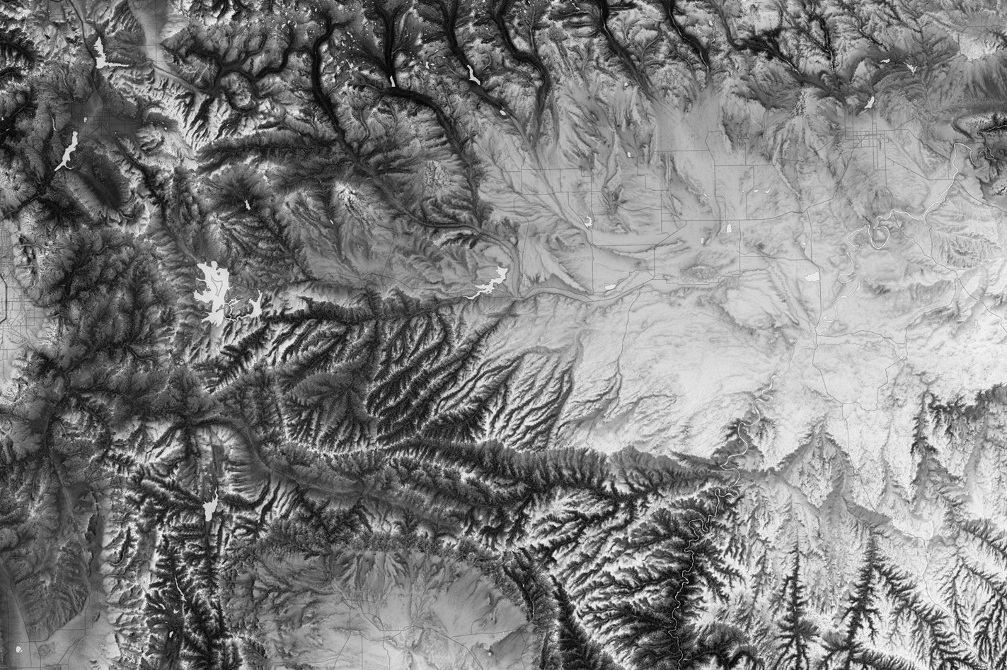 Detailed topography of uinta basin, utah