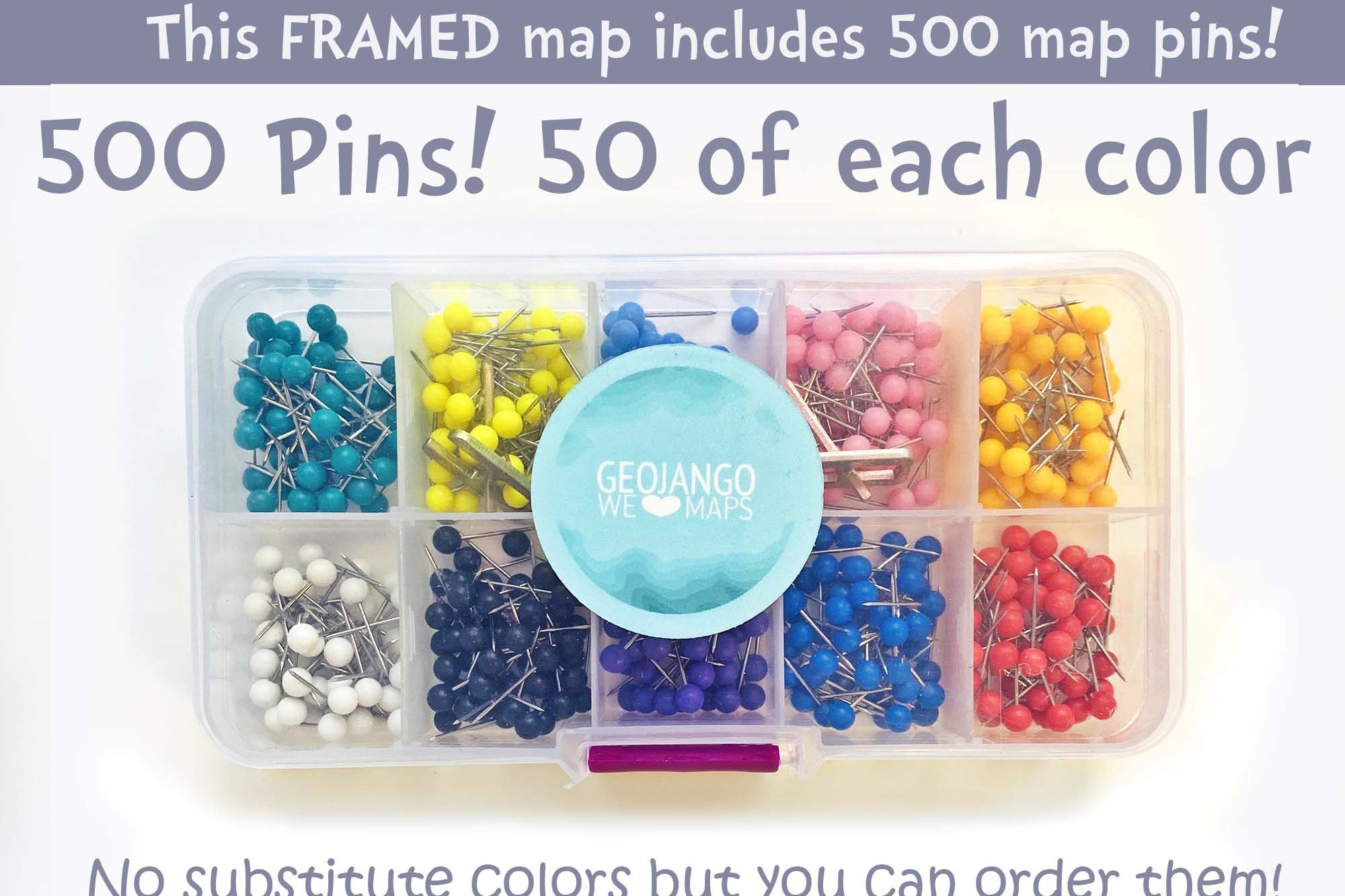 pack of push pins for travel map