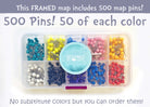 case of map pins