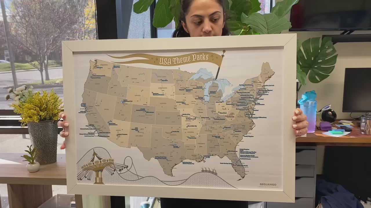 Map of Theme Parks in the USA Video