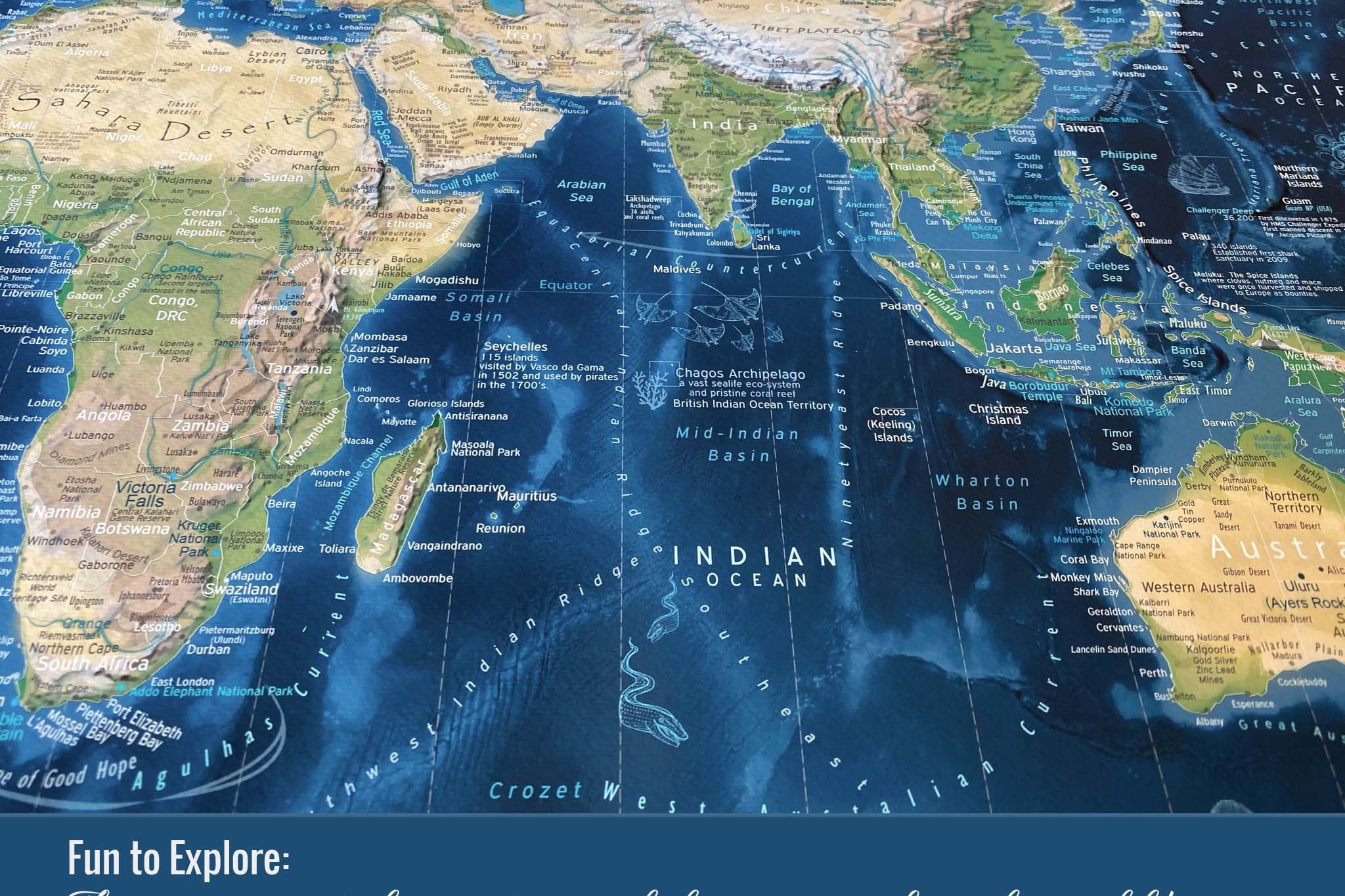 Indian ocean on map