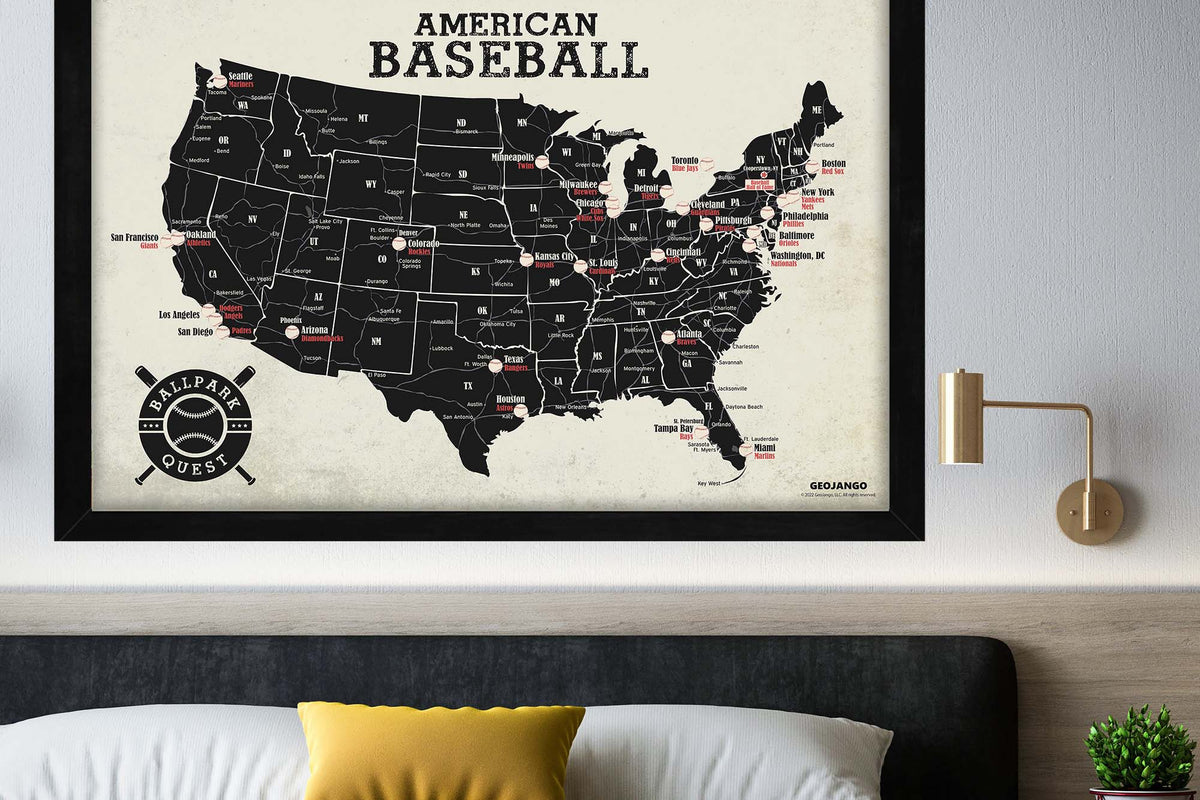 Baseball Map Above Sports Maps: Baseball Stadium Map – GeoJango Maps