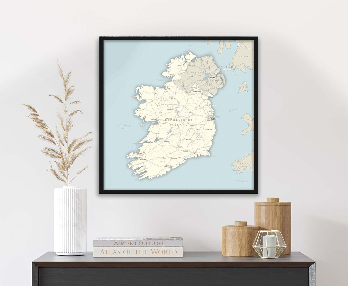 Map of Ireland | Framed Wall Map – GeoJango Maps