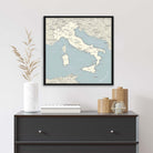 Italy Wall Map Framed