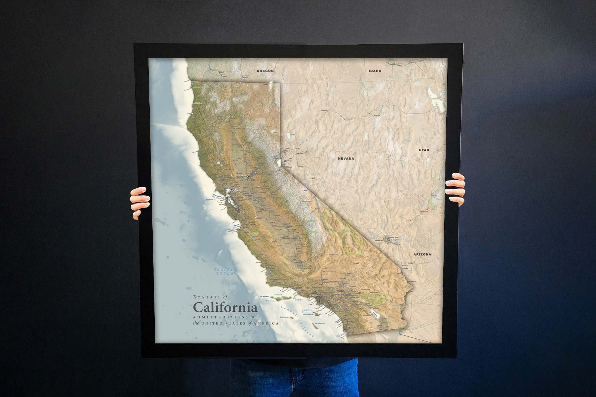 California topo map for wall