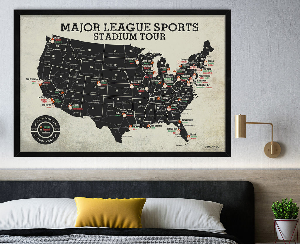 Football and Baseball Stadium Map