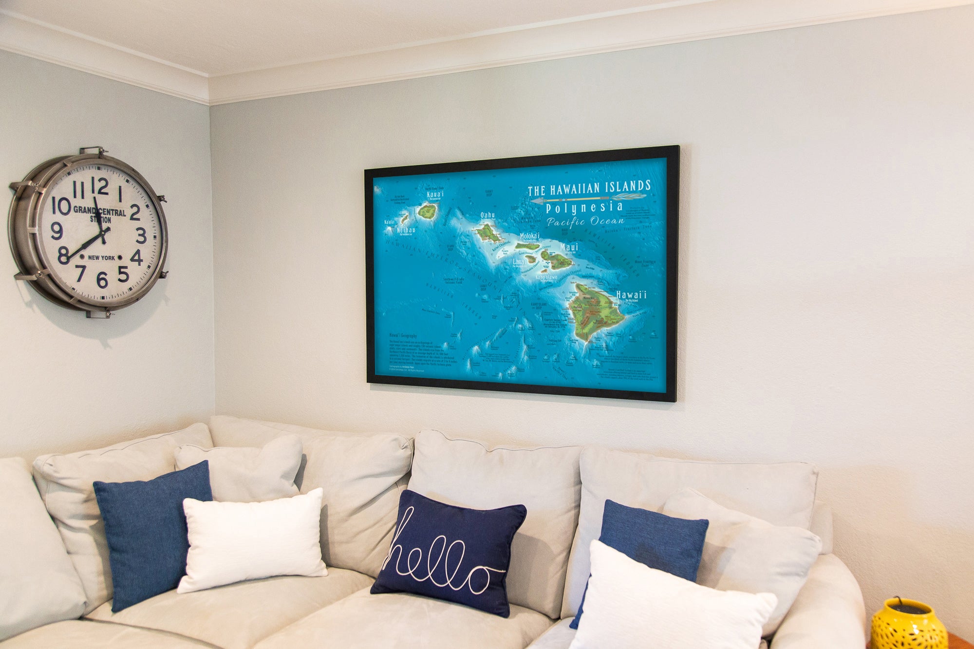 Framed Hawaii Travel Map