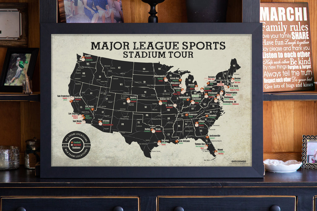 baseball and football map