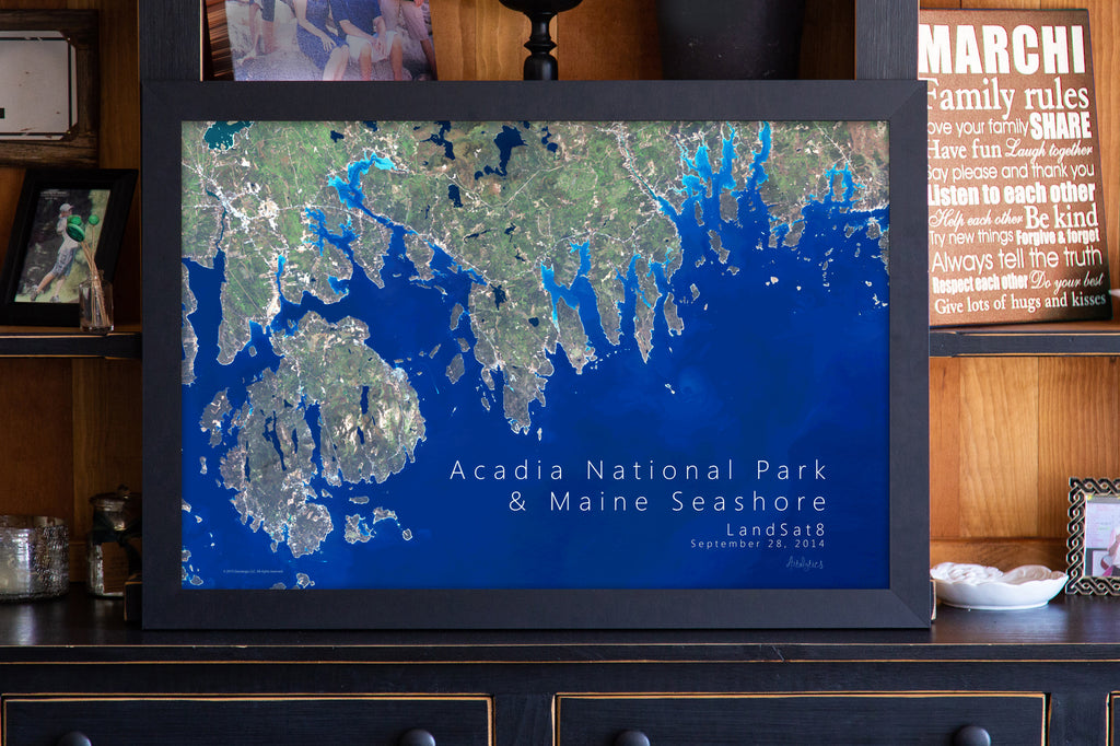 Acadia National park map wall art