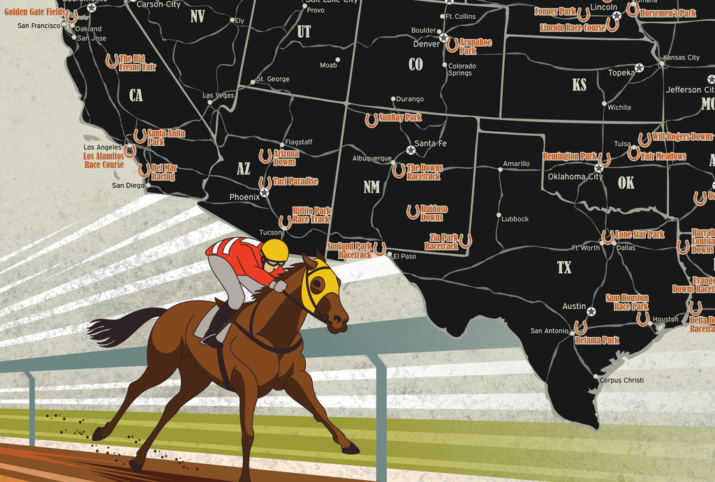 horse racing tracks map
