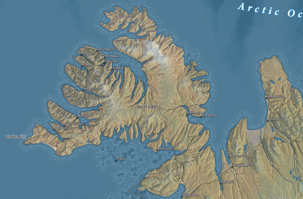 Detailed map of iceland