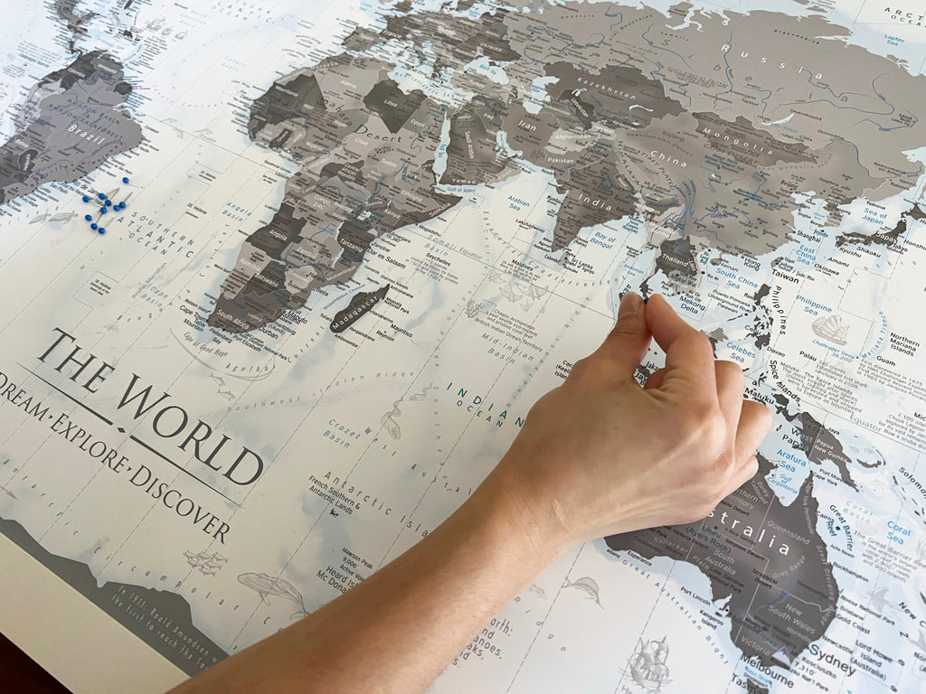 world map pinboard