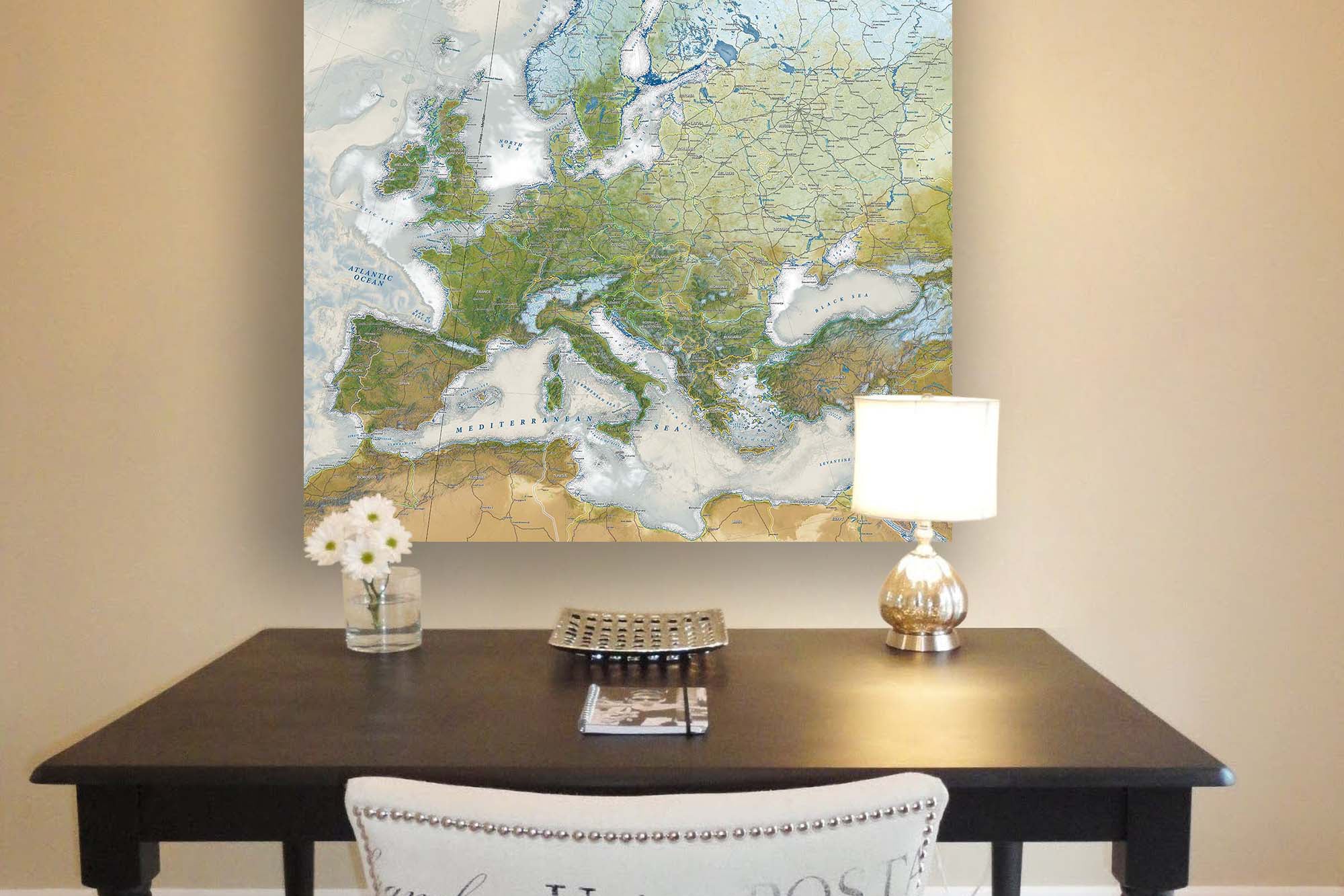 map of europe canvas wrap