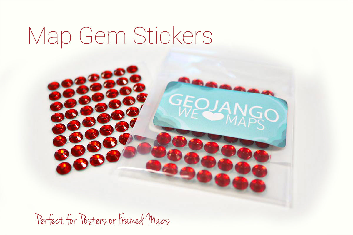 Map Gem Stickers – GeoJango Maps