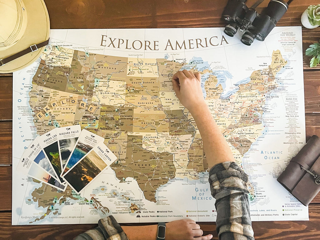 travel maps with push pins