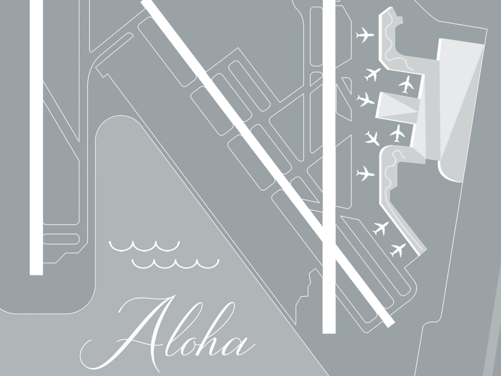 HNL - Daniel K. Inouye Airport Runway Map – GeoJango Maps