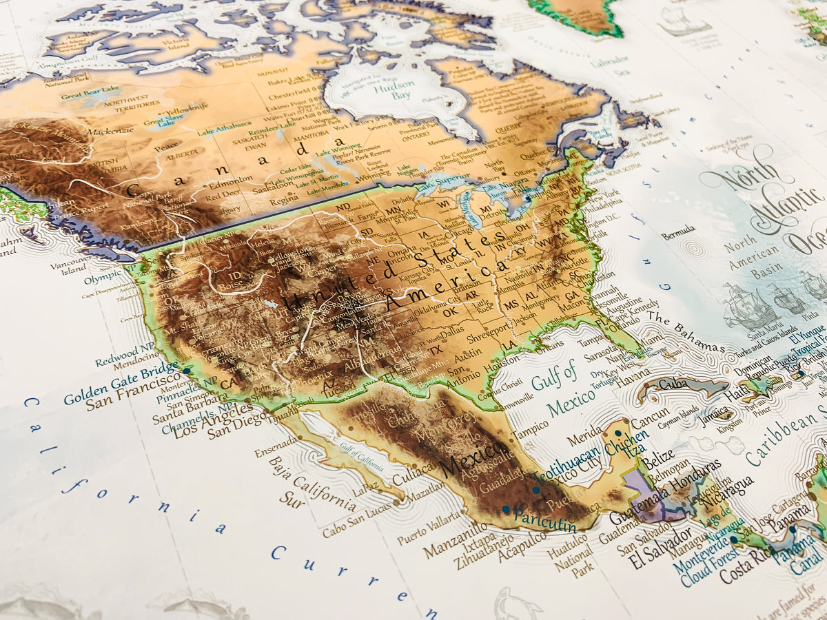 World Map Wall Mural Antique – GeoJango Maps